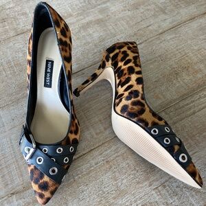 Nine West Leopard Buckle Heels
